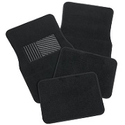 Rubber Queen 70541 Carpeted 4 Piece Mat With Vinyl Heel Pad Black