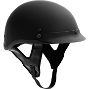Fuel Helmets SH-HHFL66 HH Series Half Helmet, Flat Black, Large