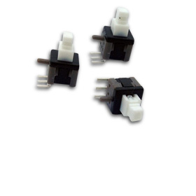 Mini push-button switch has locking feature