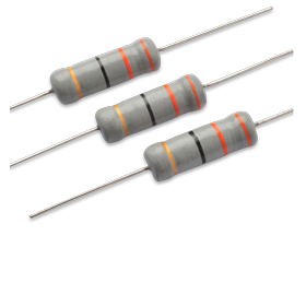 Wirewound resistor, rated at 1 to 5W