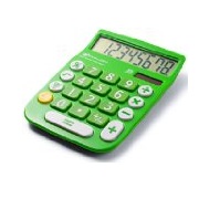 Avalon 8 Digit Dual Powered Desktop Calculator, LCD Display, Green