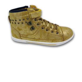 Golden PU leather women's casual shoes