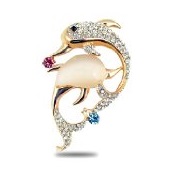 Silver Shoppee Flight of Freedom 21K Yellow Gold-Plated Cubic Zirconia Brooch