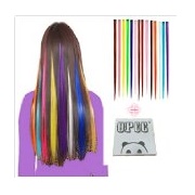 OPCC Bundle 12 Pieces, 22in Multicolors Party Highlights Clip-on Synthetic Hair