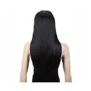 AGPtek 24in Straight Long Black Wig