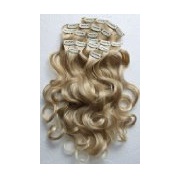 Prettyshop XXL 8 Pieces 24in Clip-on Hair Extensions Wavy Curled Or Straight
