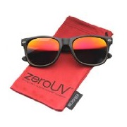 zeroUV - Flat Matte Reflective Revo Lens Horn Rimmed Sunglasses