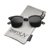 zeroUV - Premium Half Frame Horn Rimmed Sunglasses with Metal Rivets