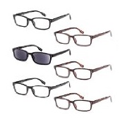 Gamma Ray Readers 6 Pairs Flexible Spring Hinge Unisex Reading Glasses