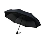 CrownCoast 60mph Windproof Compact Travel Umbrella, Black
