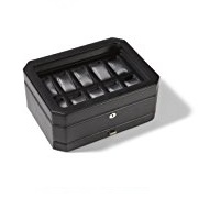 Wolf 4586029 Windsor 10-Piece Watch Storage with Drawer, Black