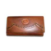 Leather wallet with stitching detail