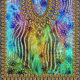 Sublimation-printed cascading women's kaftan