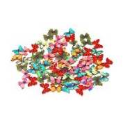 50-Piece Wooden 2-Hole Butterfly Buttons, Mixed Colors