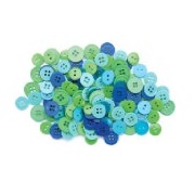 Blumenthal Lansing Favorite Findings Basic Buttons, Assorted Sizes, 130 Pieces, Ocean