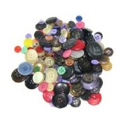100-Piece Assorted Buttons, Various Colors, Size ⅜in to 1 ½in