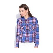Silly People Women's Blue-Pink Checkered Casual Shirt