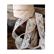 AK-Trading 1inx25yd Ivory Floral Pattern Lace Ribbon