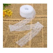 Kingso 3.5cmx10yd White Embroidered Net Lace Trim