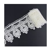 Yontree Floral Venise Lace Applique Bridal Lace Trim, White 2yd