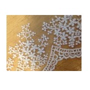 White Embroidered Lace Trim, Cotton, 11cmx1yd