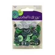 Blumenthal Lansing Favorite Findings Basic Buttons Assorted Sizes, Green