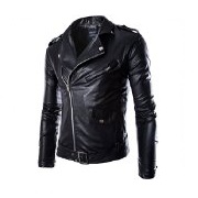 Neleus Men's Classic Leather Motorcycle Jacket with Zip Out Lining
