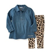 Calvin Klein Baby Girl's Denim Tunic Set with Leggings