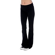 Unique Styles Fold-Over Waistband Stretchy Cotton-Blend Yoga Pants