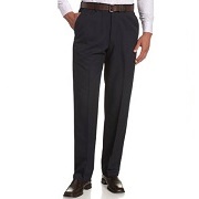 Haggar Men's Cool 18 Hidden Expandable-Waist Plain-Front Pants