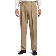 Haggar Men's Cool 18 Hidden Expandable-Waist Pleat-Front Pants