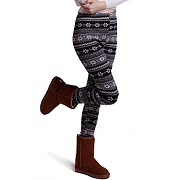 KyronFashions Winter Nordic Printed Feather Wool Leggings