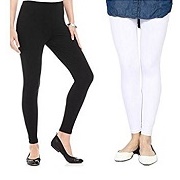 FashGlam Womens Premium Ankle Length Leggings Combo, Black,White