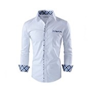 Tom's Ware Men's Casual Inner Contrast Dress Shirt