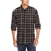 GH Bass Men's Long-Sleeved Fireside Plaid Flannel Shirt