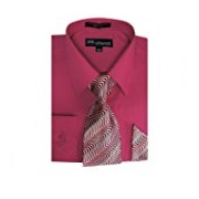 Milano Moda Men's Long-Sleeved Dress Shirt With Tie, Handkerchief Milano Moda Men's Long-Sleeved Dress Shirt With Tie