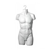 Retail Resource White Male Mannequin Torso Styrene