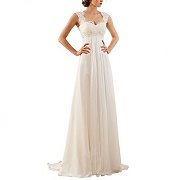 Erosebridal 2017 Sleeveless Lace Chiffon Wedding Dress