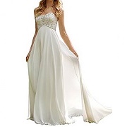 Favors Dress Sweetheart Beaded Beach Empire Wedding Dress