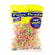 Darice Value Pack Pony Bead, 9mm, Glow In The Dark, 1,000-Pack