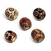 Housweety 100 Mixed Painted Drum Wood Spacer Beads, 17x16mm