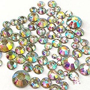 2 to 6mm Resin Crystal AB round Rhinestones Flatback Mixed Sizes