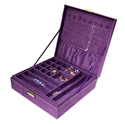 Sodynee® Purple Two-Layer Lint Jewelry Box Organizer