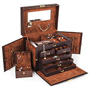 Shining Image Brown LEATHER JEWELRY BOX / CASE / STORAGE