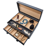 Stock Your Home Mens Dresser Top Valet- Jewelry Organizer Chocolate
