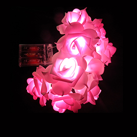 Battery-powered flashing flower lights