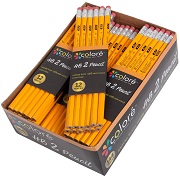 Colore #2 Pencils With Eraser Tops - HB Graphite / No 2 Yellow