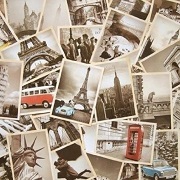 Outop 32 PCS 1 Set Vintage Retro Old Travel Postcards