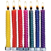 Rite-Lite Judaica Festive Hand Rolled Beeswax Chanukah Candles