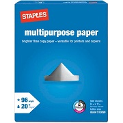 Staples Multipurpose Laser Inkjet Printer Paper, Bright White